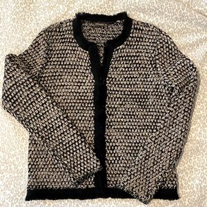 J. McLaughlin Aurelle Metallic Fringe Cardigan